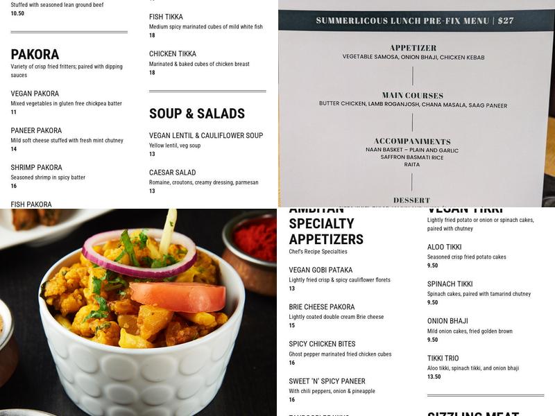 Ambiyan On Yonge Menu