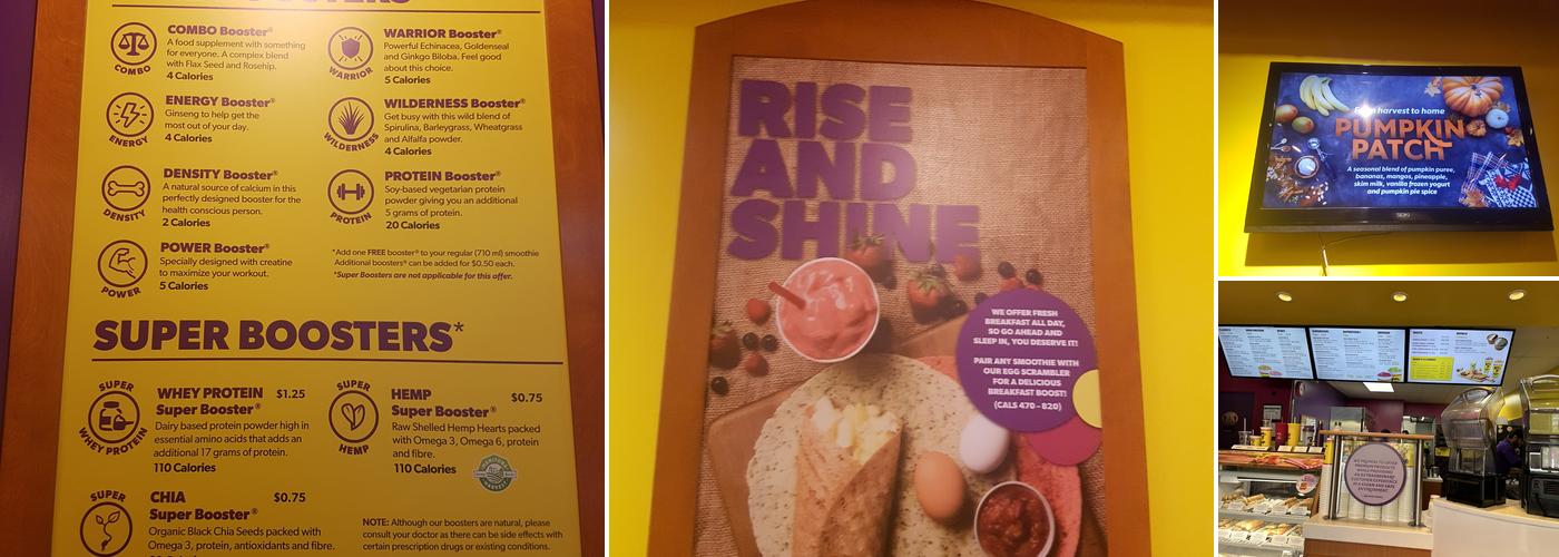 Booster Juice Menu