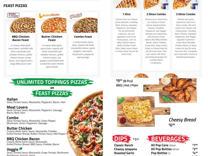 Freshslice Pizza Menu