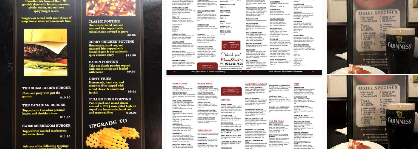 Sham Rock's Grill House Menu