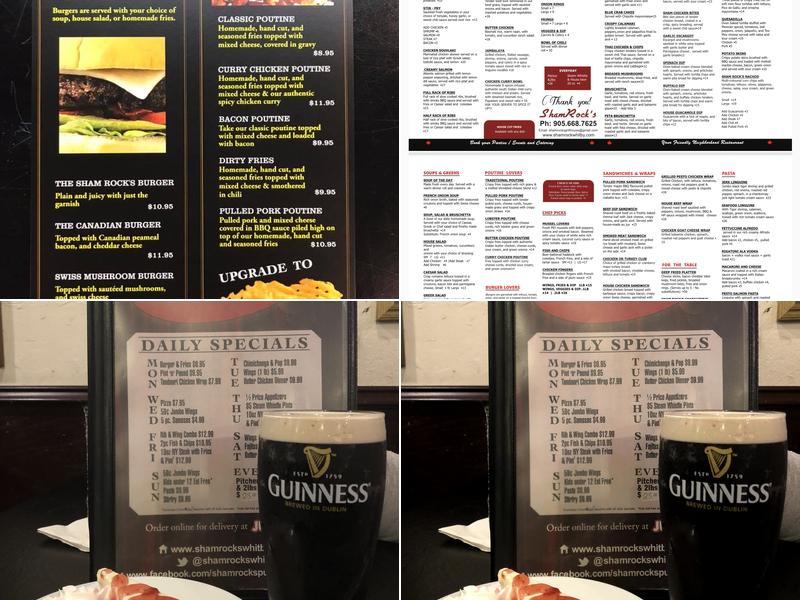 Sham Rock's Grill House Menu