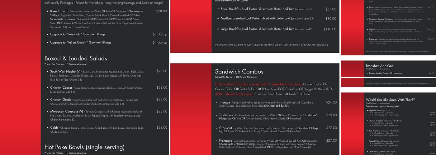 Frantastic Events Menu