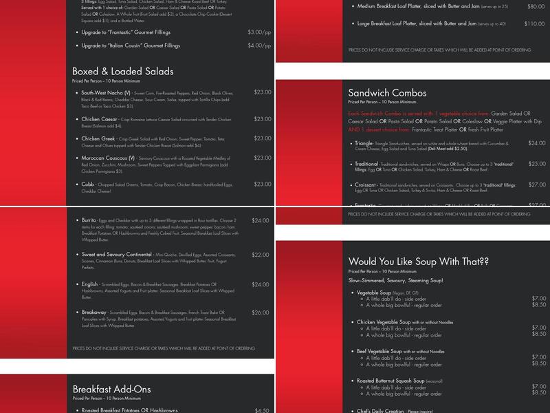 Frantastic Events Menu