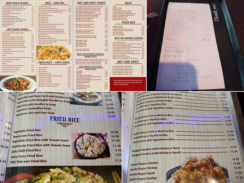 The Mini Restaurant Menu