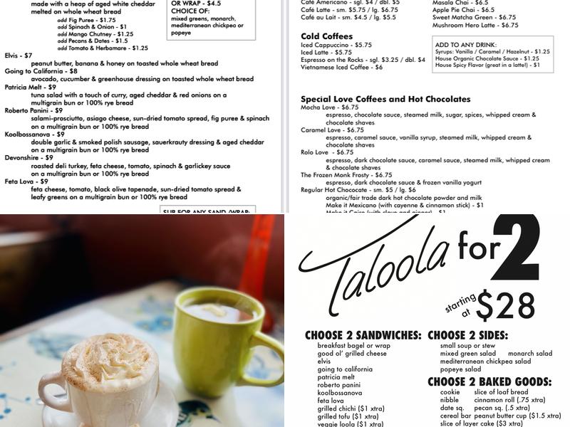Taloola Café Menu