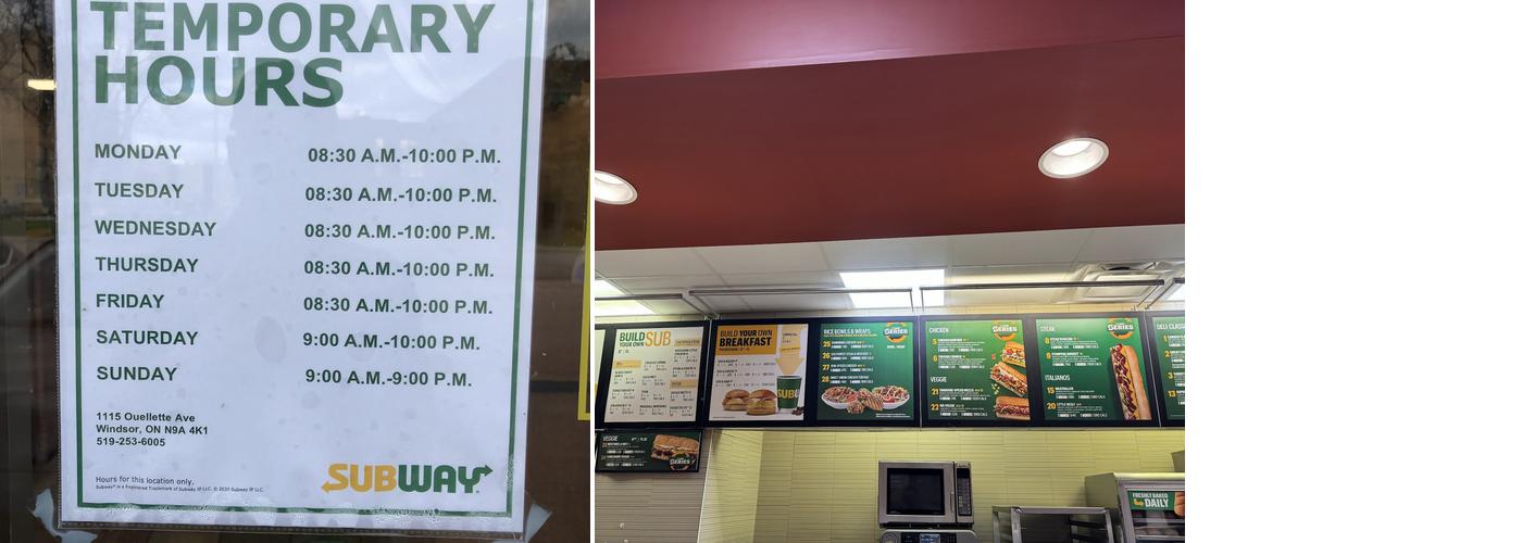 Subway Menu