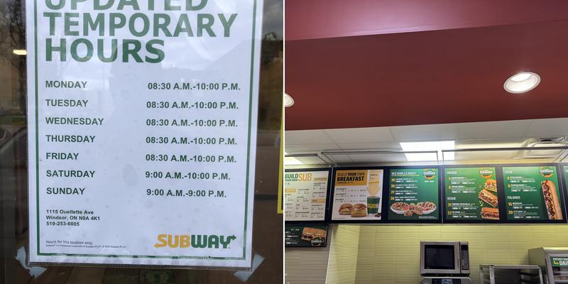 Subway Menu