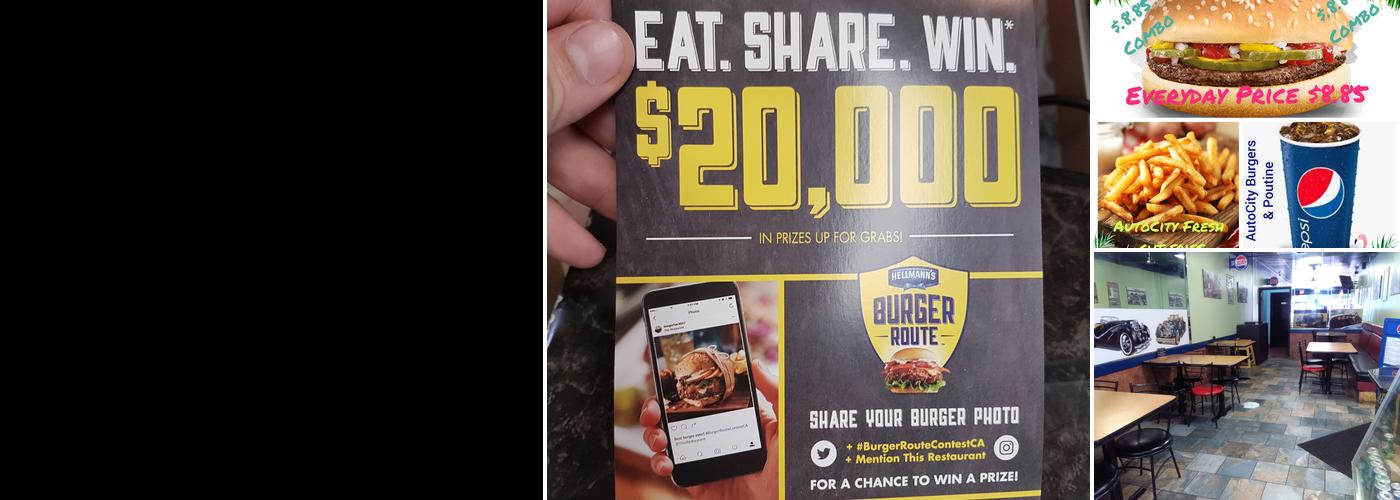 AutoCity Hamburgers & Poutine Menu