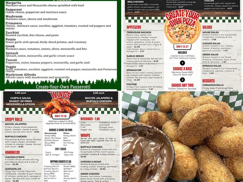 Treehouse Bar & Grill Menu