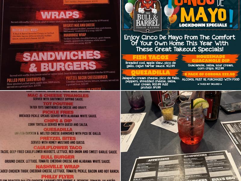 The Bull & Barrel Urban Saloon Menu