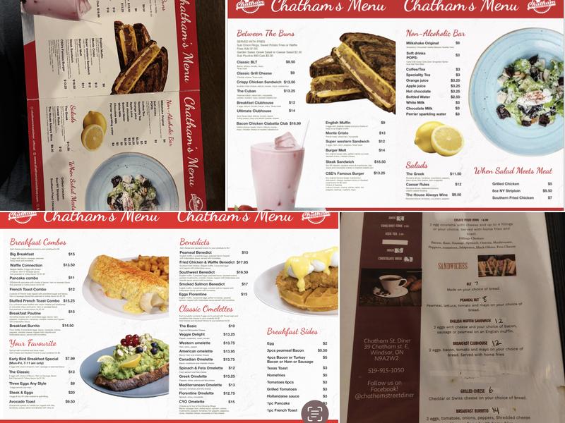 Chatham Street Diner Menu