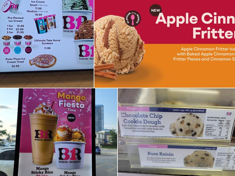 Baskin-Robbins Menu