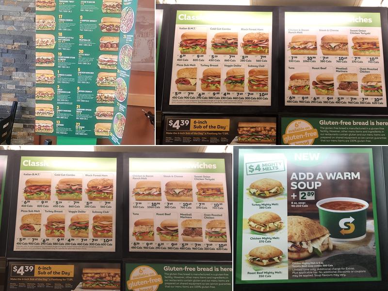 Subway Menu