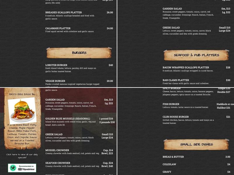 Brits Fish & Chips Menu
