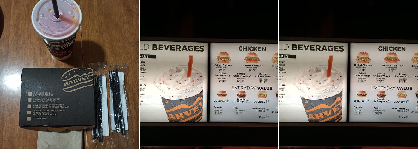 Harvey's Menu