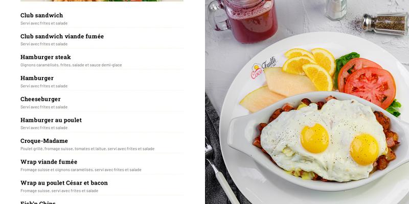 Coco Frutti Alma Menu