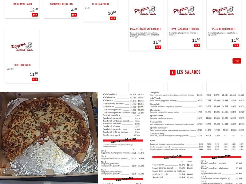 Pizzéria Amos Inc Menu