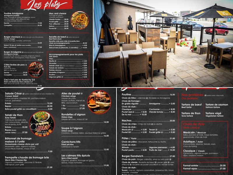 Amalgame pub urbain Menu
