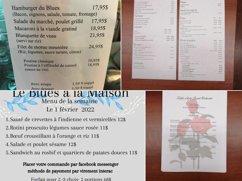 Le Blues Menu