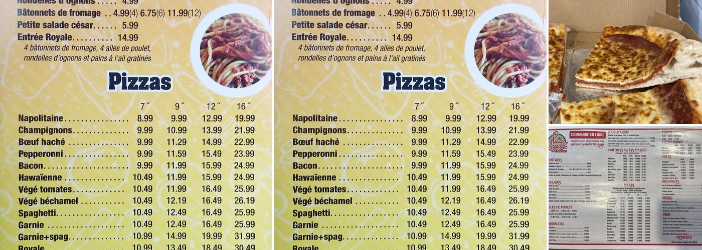 Pizza Royale (1986) Inc Menu