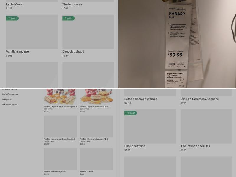 Tim Hortons Menu