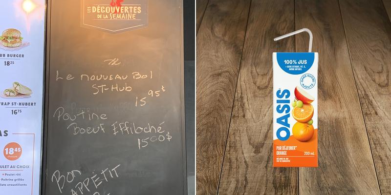 St-Hubert Express Menu