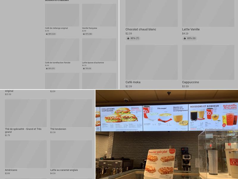 Tim Hortons Menu