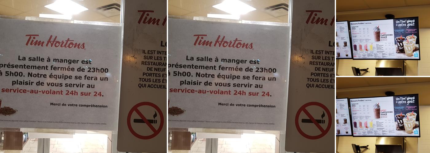 Tim Hortons Menu