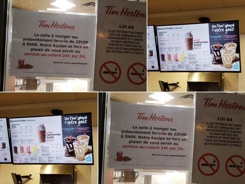 Tim Hortons Menu