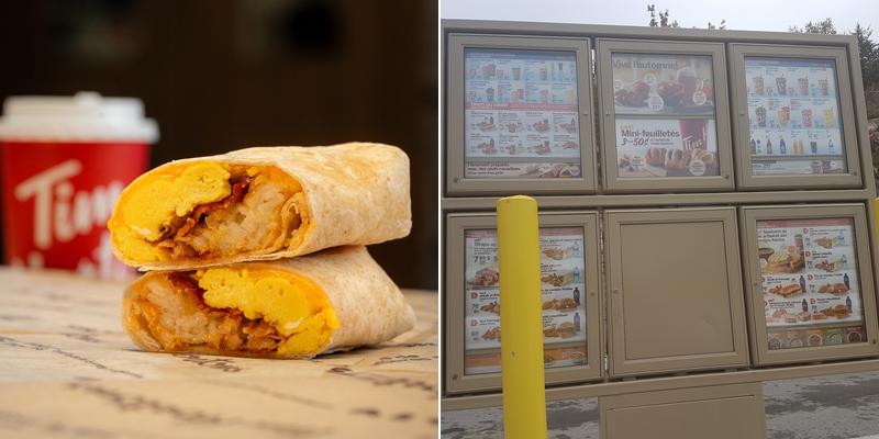 Tim Hortons Menu
