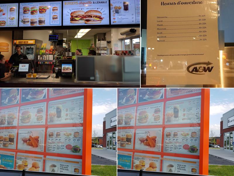 A&W Canada Menu
