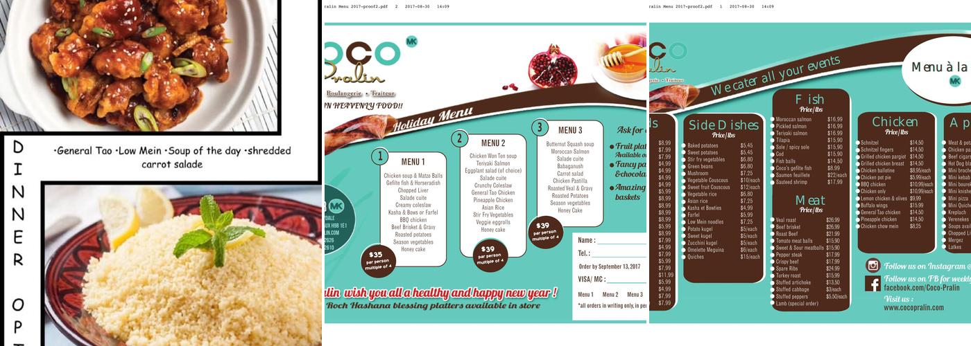 Coco Pralin Menu
