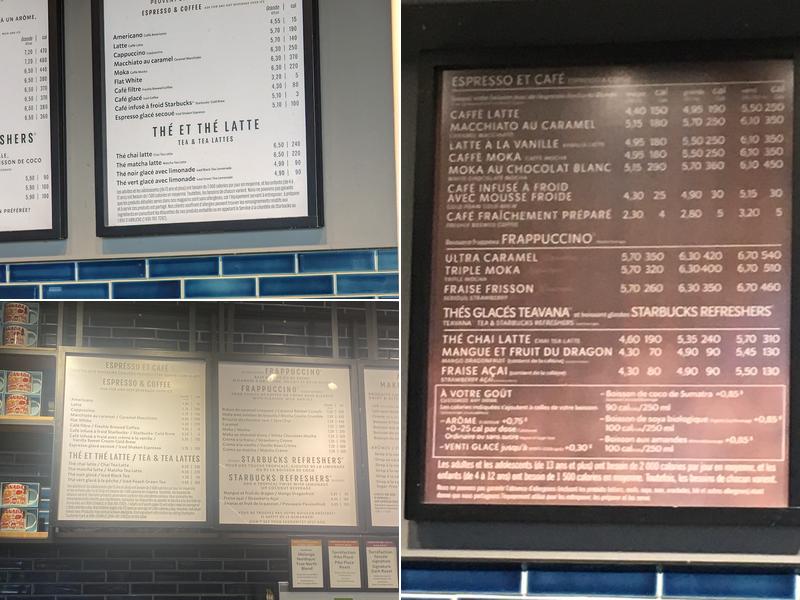 Starbucks Menu