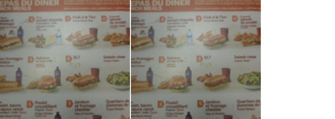 Tim Hortons Menu