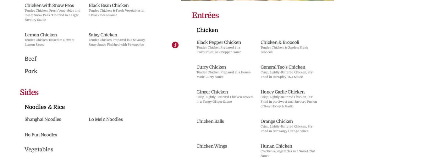 Manchu Wok Menu