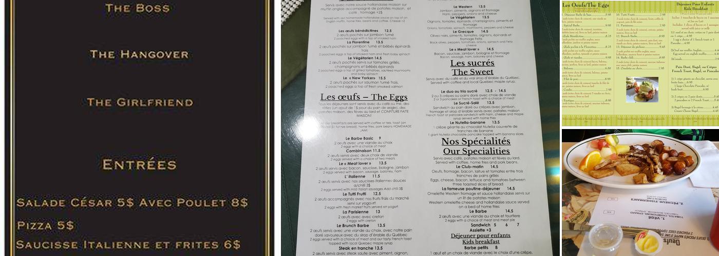 Chez Barbe Menu