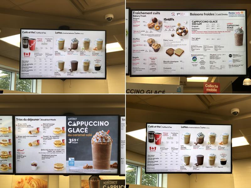 Tim Hortons Menu