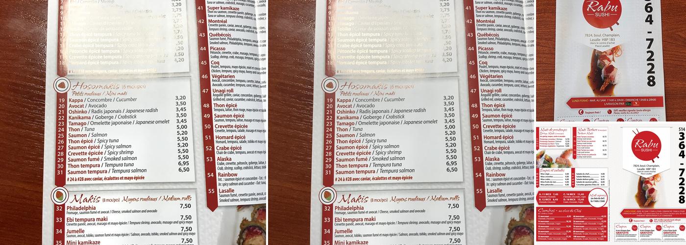 Rabu Sushi Menu