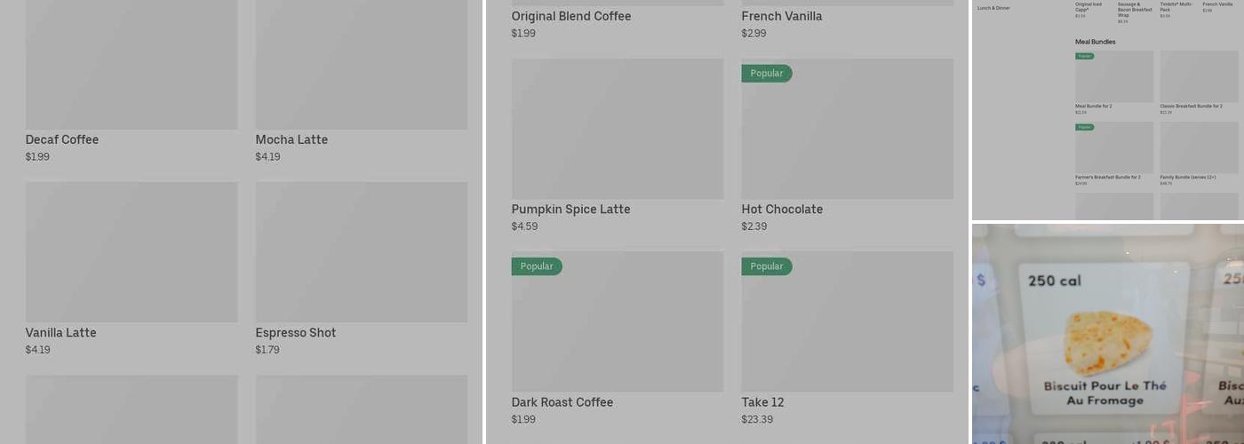 Tim Hortons Menu