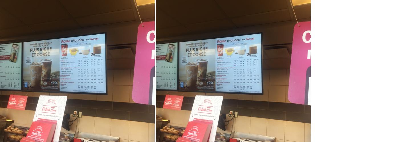 Tim Hortons Menu