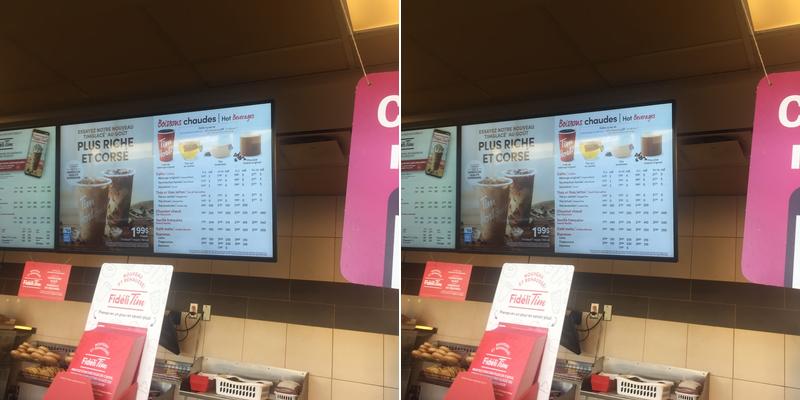 Tim Hortons Menu