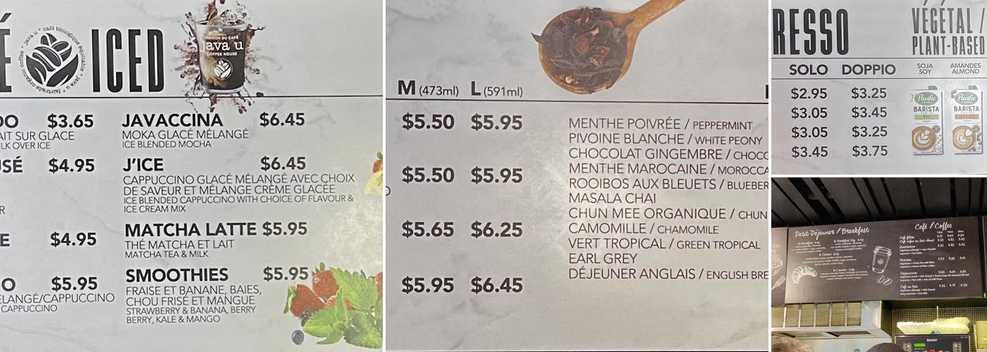 Cafe Java U Intercontinental Menu