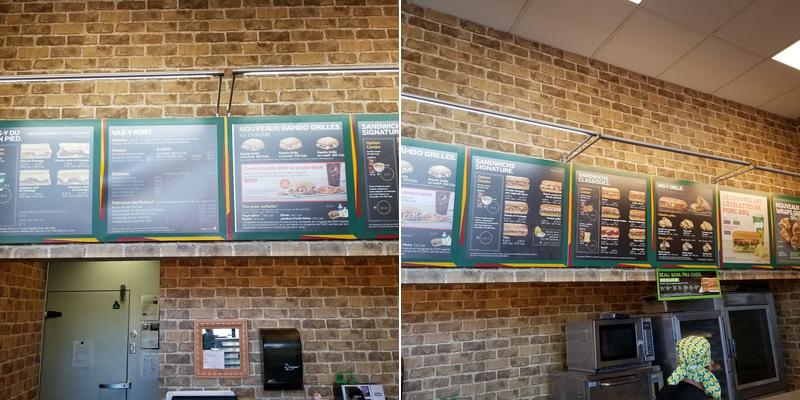 Subway Menu