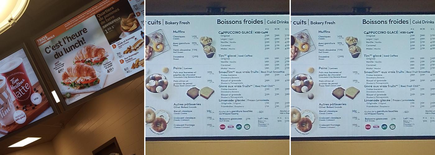 Tim Hortons Menu