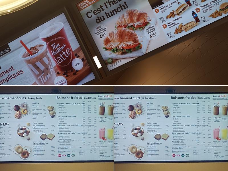 Tim Hortons Menu