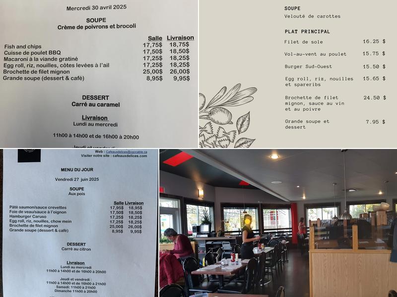 Café aux Délices Menu