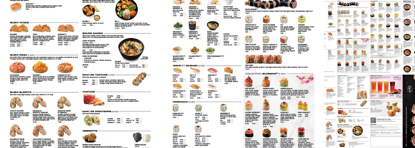 Sushi Shop Menu