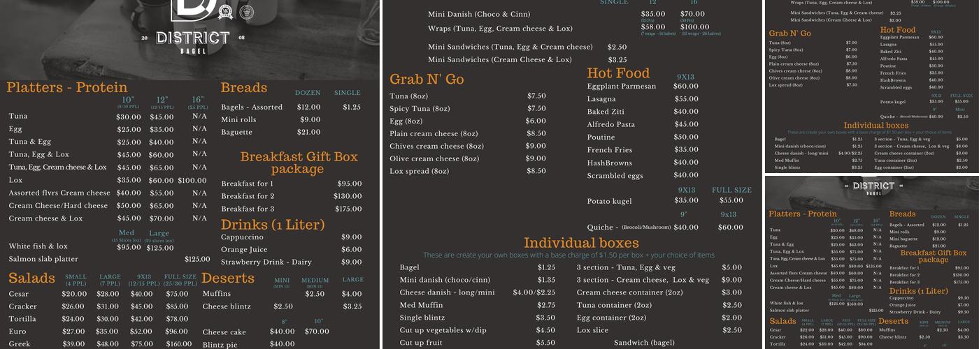 District Bagel - Lucerne Menu
