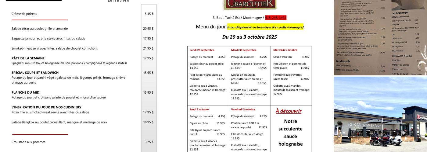 Resto-Bar Lafontaine Menu