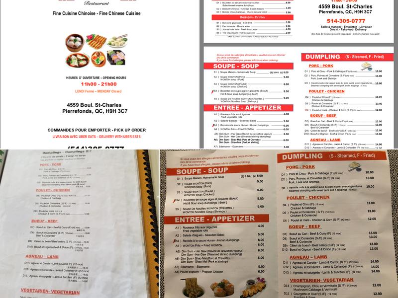 Dumpling King Menu